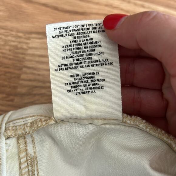 Anthropologie Aubrey Levinthal Night Garden Hand Painted Denim Skirt - Picture 7 of 8